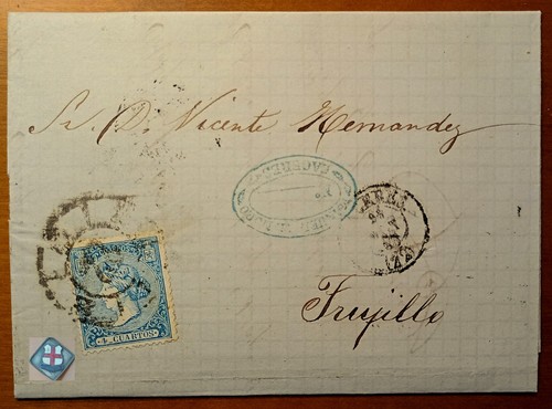Spagna 1866 lettera piegata - spagna,