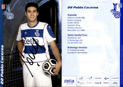 Pablo caceres autogrammkarte - pablo,